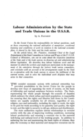 Labour administration by the state and trade unions in the USSR