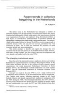 Recent trends in collective bargaining in the Netherlands