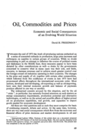 Oil, commodities and prices: economic and social consequences of an evolving world situation