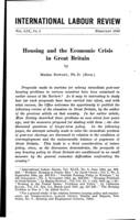 Housing and the economic crisis in Great Britain