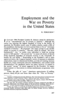 Employment and the war on poverty in the United States