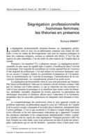 Ségrégation professionnelle hommes-femmes: les théories en présence