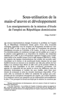 Sous-utilisation de la main-d'oeuvre et développement: les enseignements de la mission d'étude de l'emploi en République dominicaine