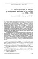 La industrialización, el empleo y los ingresos laborales en el mundo: de 1950 a 1987