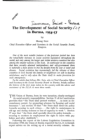 The development of social security in Burma, 1954-57