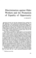 Discrimination against older workers and the promotion of equality of opportunity