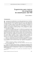 Sugerencias para mejorar los programas de estabilización del FMI