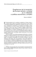 Enseñanzas de la transición de Europa central y oriental en lo referente a política económica y empleo