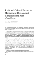 Social and cultural factors in management development in India and the role of the expert