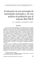 Evaluación de una estrategia de necesidades esenciales y de una política de población por el método BACHUE