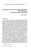 Government influence on wage bargaining: the limits set by international labour standards
