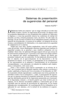 Sistemas de presentación de sugerencias del personal