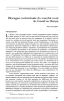 Blocages contractuels du marché rural du travail au Kenya