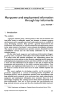 Manpower and employment information through key informants