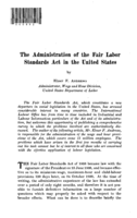 The administration of the fair labor standards act in the United States