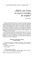 ¿Habrá que forjar un nuevo concepto de empleo?