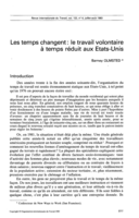 Les temps changent: le travail volontaire à temps réduit aux Etats-Unis