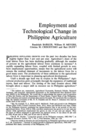 Employment and technological change in Philippine agriculture