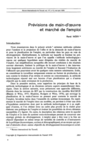 Prévisions de main-d'oeuvre et marché de l'emploi