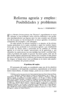 Reforma agraria y empleo: posibilidades y problemas
