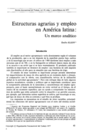 Estructuras agrarias y empleo en América latina: un marco analítico