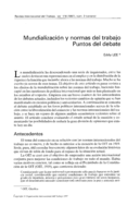 Mundialización y normas del trabajo: puntos del debate