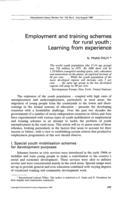Employment and training schemes for rural youth: learning from experience