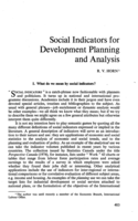 Social indicators for development planning and analysis