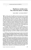 Resilience amidst crisis: the informal sector of Dakar
