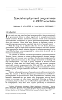 Special employment programmes in OECD countries