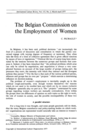 The Belgian commission on the employment of women
