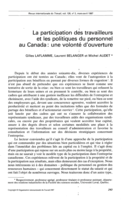 La participation des travailleurs et les politiques du personnel au Canada: une volonté d'ouverture