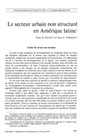 Le secteur urbain non structuré en Amérique latine