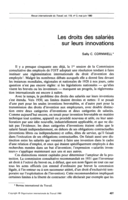 Les droits des salariés sur leurs innovations