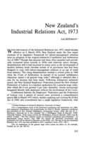 New Zealand's industrial relations act, 1973