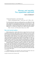 Women and equality: the capabilities approach