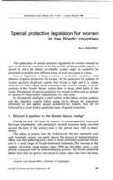 Special protective legislation for women in the Nordic countries