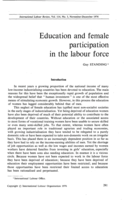 Education and female participation in the labour force