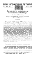 La nouvelle loi australienne sur la conciliation et l'arbitrage