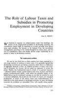 Role of labour taxes and subsidies in promoting employment in developing countries
