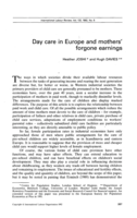 Day care in Europe and mothers' forgone earnings
