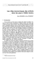 Les rôles économiques des enfants dans les pays à faible revenu