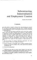 Subcontracting, industrialisation and employment creation