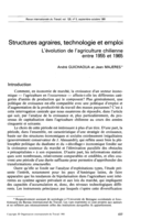 Structures agraires, technologie et emploi: l'évolution de l'agriculture chilienne entre 1955 et 1965