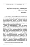 High technology and international labour markets