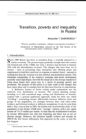 Transition, poverty and inequality in Russia