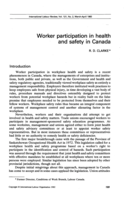 Worker participation in health and safety in Canada
