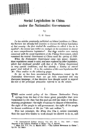Social legislation in China under the Nationalist government