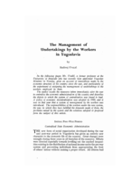 The management of undertakings by the workers in Yugoslavia