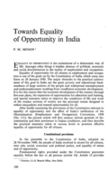 Towards equality of opportunity in India